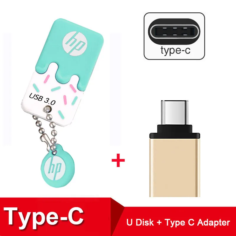 X778W Plus Type C Hp USB флэш-накопитель 16gb 32gb 64g Cle USB 3,0X778 W силиконовая карта памяти, Флеш накопитель, миниатюрный флеш-накопитель U диск на ключ DJ Thumb Driver - Цвет: X778W Plus Type C