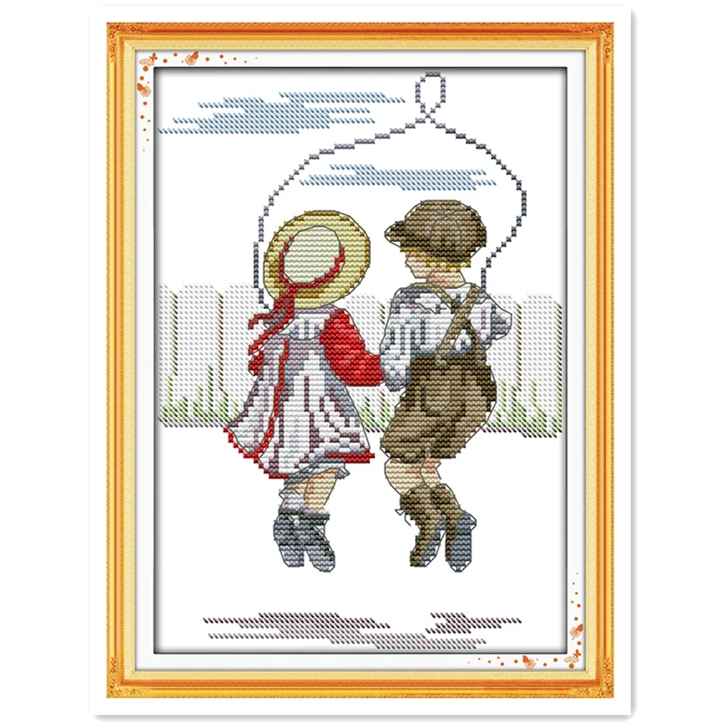Веревка Скакалка невинность DIYPainting 11CT напечатанный на холсте DMC 14CT китайский