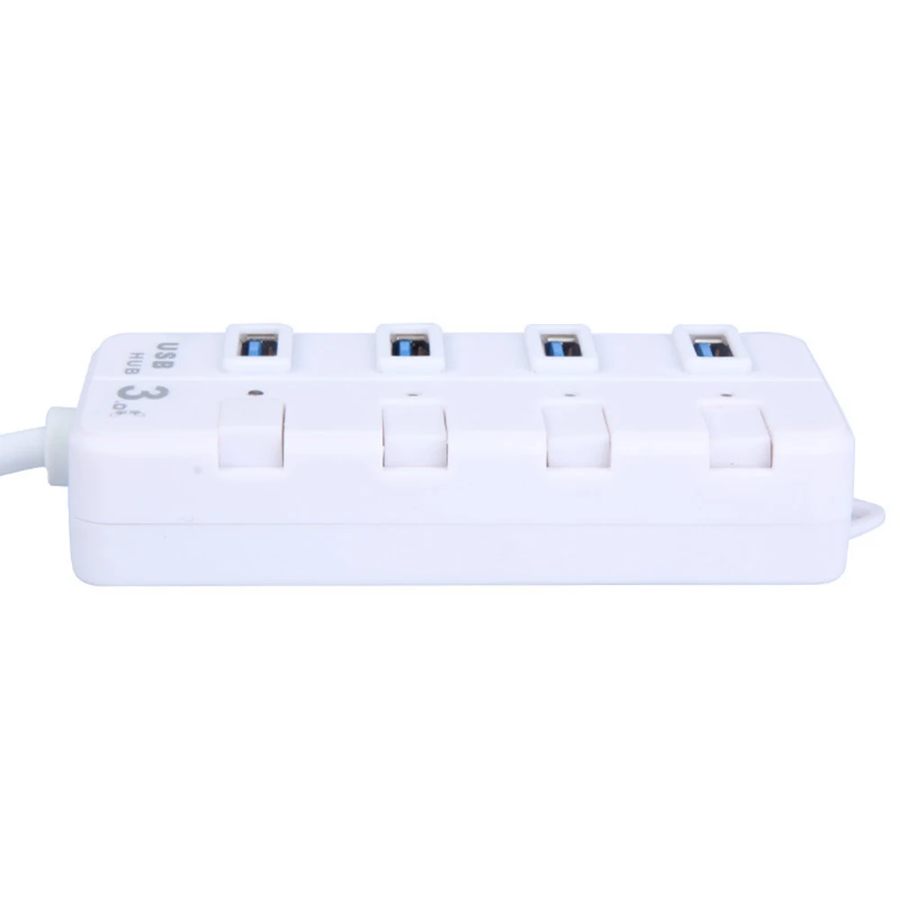 USB 3,0 концентратор супер скорость 5 Гбит/с 4 порта USB 3,0 концентратор с переключателем ВКЛ/ВЫКЛ для Windows Mac OS Linux ПК ноутбук