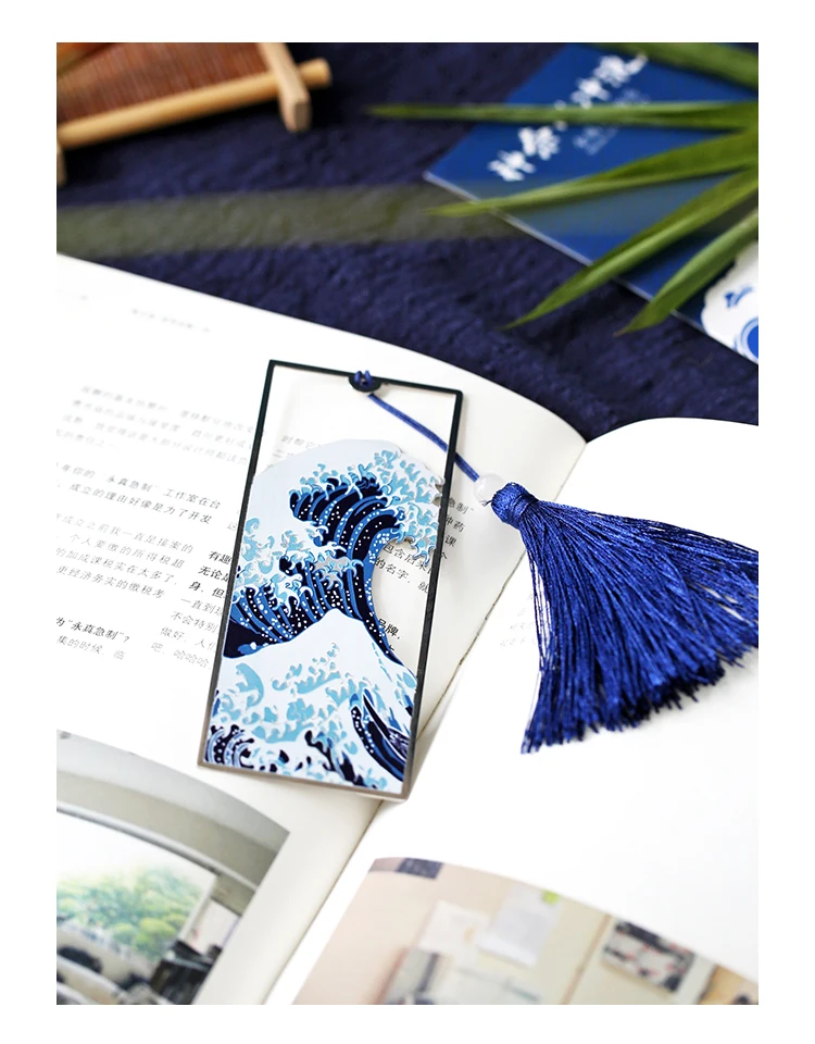 Японская Ukiyo-e The Great Wave Off Kanagawa Закладка креативная металлическая Закладка национальное сокровище 1 шт