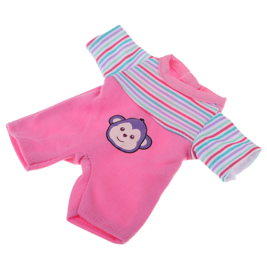 Розовый полосатый комбинезон с обезьянкой дизайн одежды для 25 см Mellchan Baby Reborn кукла Mellchan кукла аксессуары