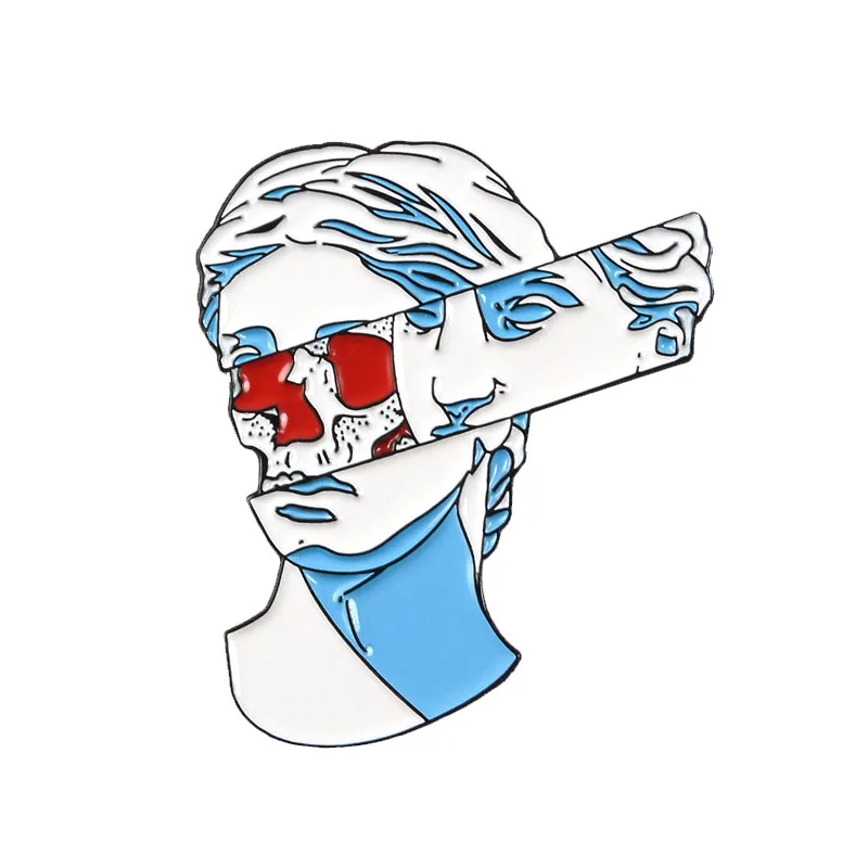 Style 3 GDHY серый синий камень человека Классическая фигурка, статуэтка, скульптура брошь смещение пространство Статуя "Губка Боб" эмаль на булавке значок ювелирные изделия - Окраска металла: Style 3