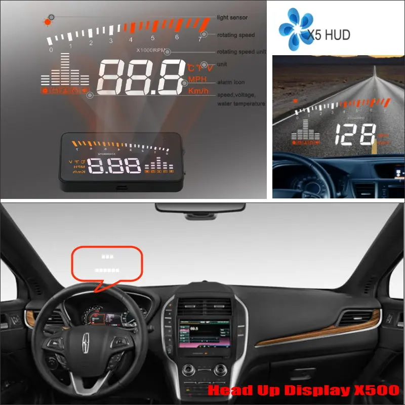 For Lincoln MKS/MKC/MKX 2009-2018 Car OBD HUD Electronic Head Up Display AUTO Saft Driving Screen Projector Windshield