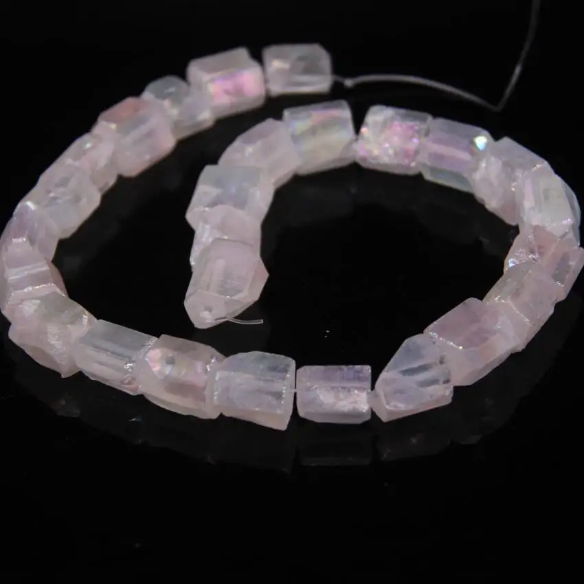 

15.5"/strand Faceted Nugget Natural Crystal Pendant Beads,White Titanium AB Crystal Quartz Freeform Cut Nugget Beads Jewelry