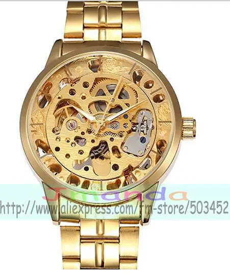 50 шт./партия мужские механические часы из нержавеющей стали