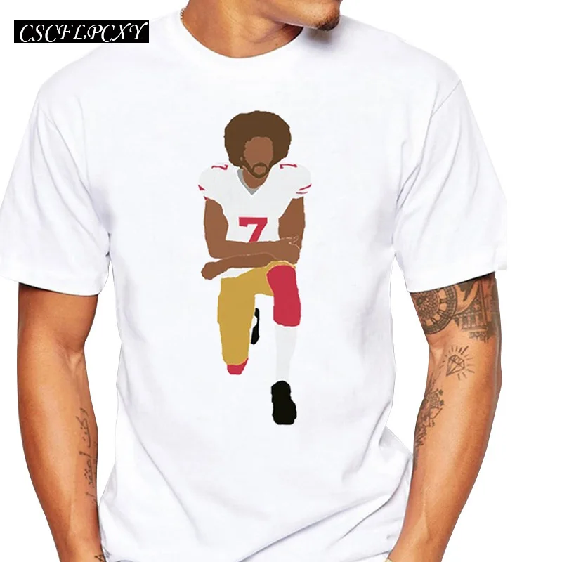 Новейшая модная мужская футболка Colin Kaepernick Kneeling Забавные топы с принтом футболки
