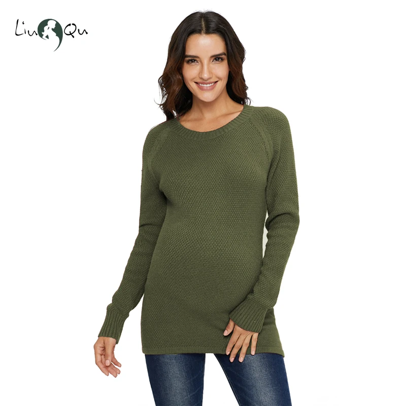 Женский трикотажный свитер с длинным рукавом Теплый мягкий для беременных на