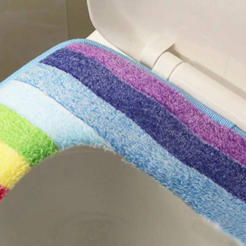 Зимнее покрытие для унитаза ванной комнаты цветное туалет сидения Подушка