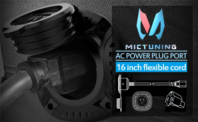MICTUNING 13 Ампер 125 В Модернизированный RV AC штепсельный порт с 1" интегрированным удлинителем и водостойким колпачком разъем питания переменного тока