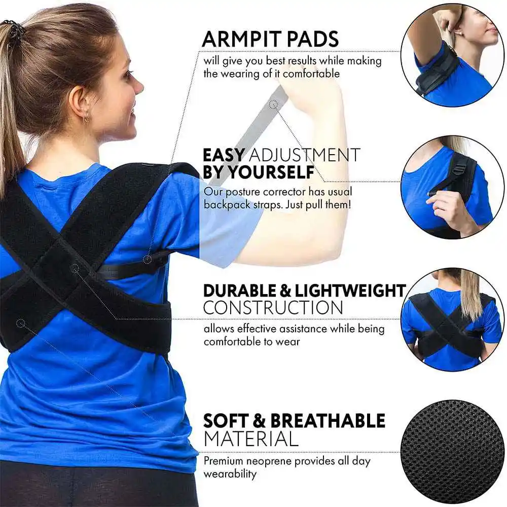 Upper Back Posture Corrector Adjustable Clavicle Brace Correct Shoulder Posture Support Strap Clavicle Correction Belt Drop Ship