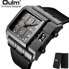 OULM бренд HP3364 оригинальный уникальный дизайн квадратные мужские наручные часы с широким большим циферблатом повседневные кварцевые часы с кожаным ремешком reloj hombre