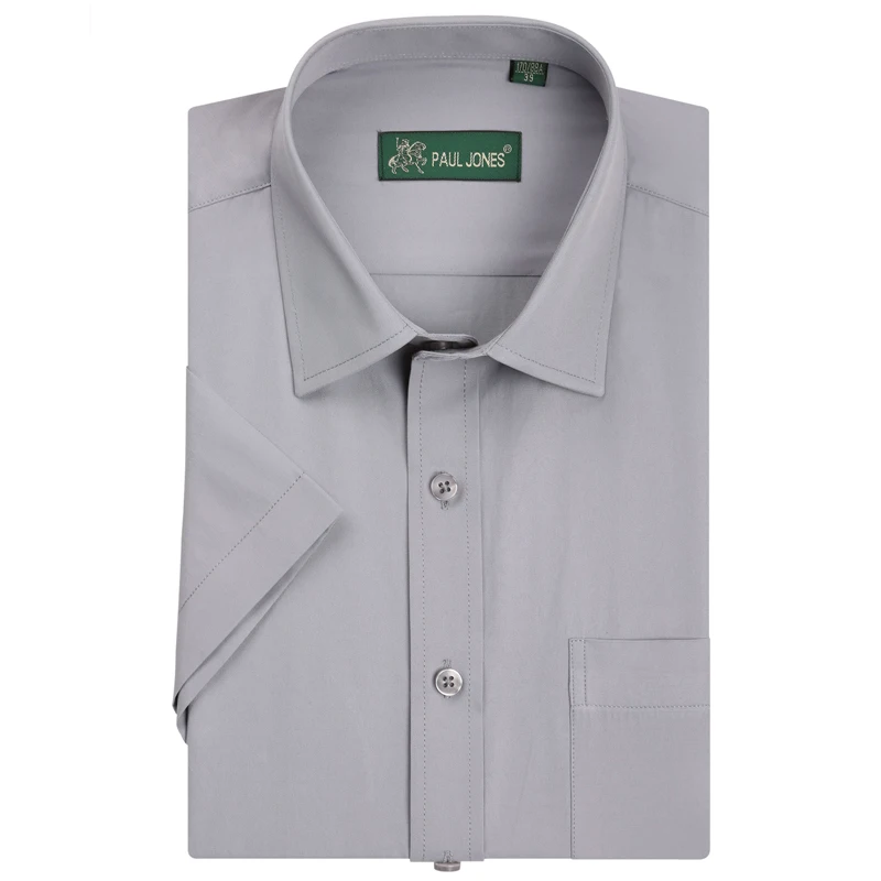 Для мужчин; короткий рукав Solid Dress Shirt Slim-Fit Non-Iron работы Рубашки для мальчиков Формальные Бизнес социальных Рубашки для мальчиков легко средства ухода за мотоциклом и Средства ухода за мотоциклом - Цвет: CZPJ4505