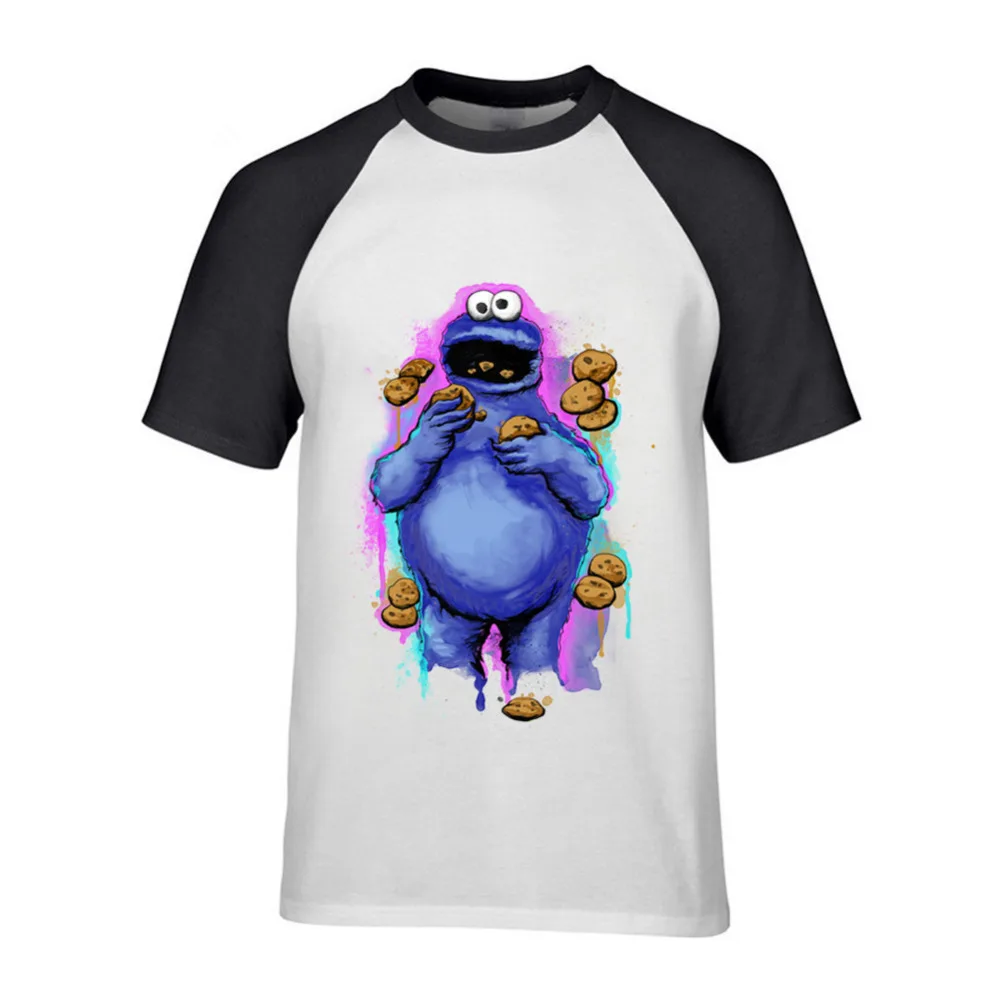 Футболка мужская с изображением печенья монстра хлопковая|designer mens t shirts|mens designer