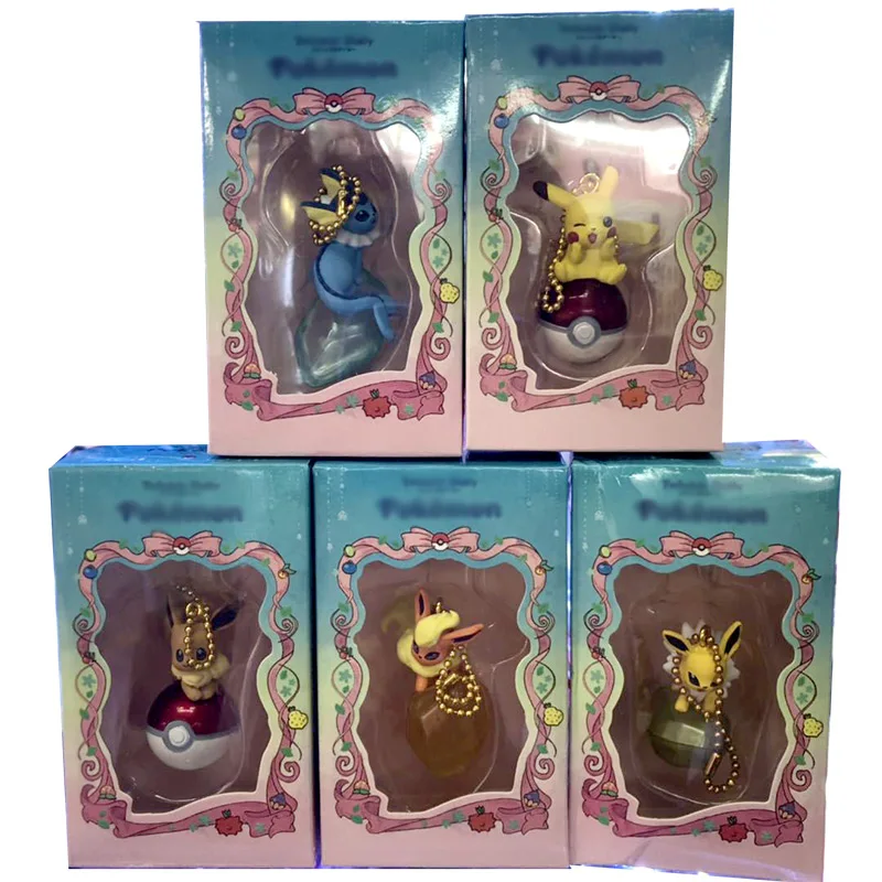 5 шт./компл. брелок Evee Vaporeon Jolteon Flareon pkchu экшн фигурки коллекционные игрушки