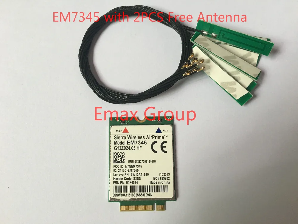 Для IBM Lenovo Thinkpad W540 T440 T540P L440 X240 X1 Carbon EM7345 + 2 антенны NGFF M.2 WWAN Card 04X6014 4G LTE/HSPA +|lte 4g|lte cardlte