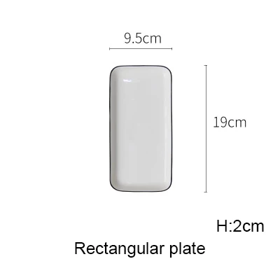 rectangle plate Простая керамическая квадратная тарелка в европейском стиле 5, 8, 10 дюймов прямоугольная тарелка в черную полоску китайская тарелка для стейка - Цвет: rectangle plate