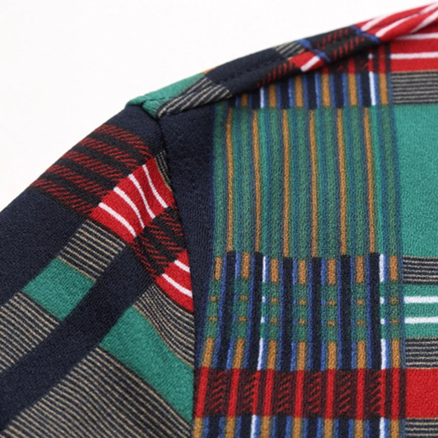 Рубашка мужская хлопковая в клетку Повседневная Блузка с длинным рукавом