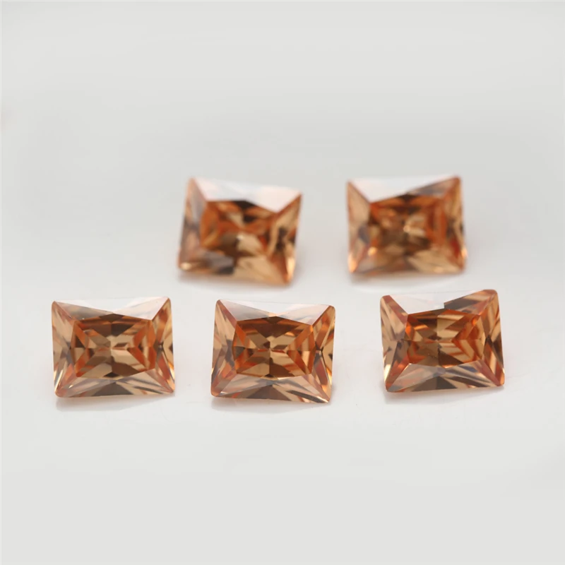 Прямоугольная форма 5А цвета шампанского 2x3-10x12mm CZ камень искусственные камни