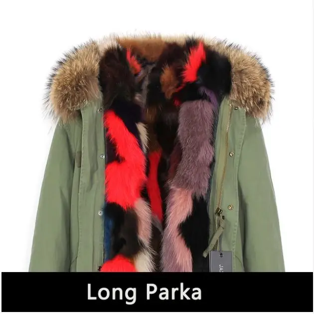 Jott модная Женская Роскошная настоящая опушка из лисьего меха X-long parka большой енот мех с капюшоном Военный женский зимний жакет, женский пиджак - Цвет: C6