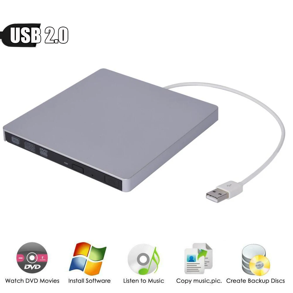 Универсальный USB 2 0 Внешний DVD горелка CD плеер портативный оптический привод для