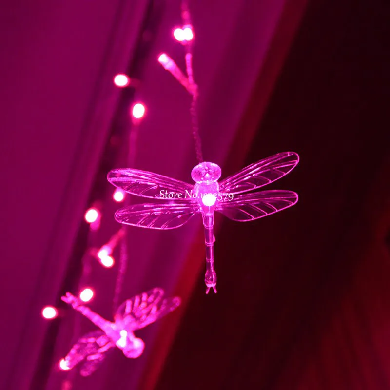 Гирлянда занавеска в виде стрекозы 4 м 100 светодиодов 18P|curtain string light|string lightslighted party