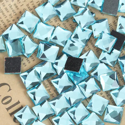 blue 8x8 мм 100 шт цвета квадратные стеклянные узоры HotFix Стразы плоское основание, тепловое крепление стразы из хрустального стекла горячей фиксации Стразы Y0271 - Цвет: blue