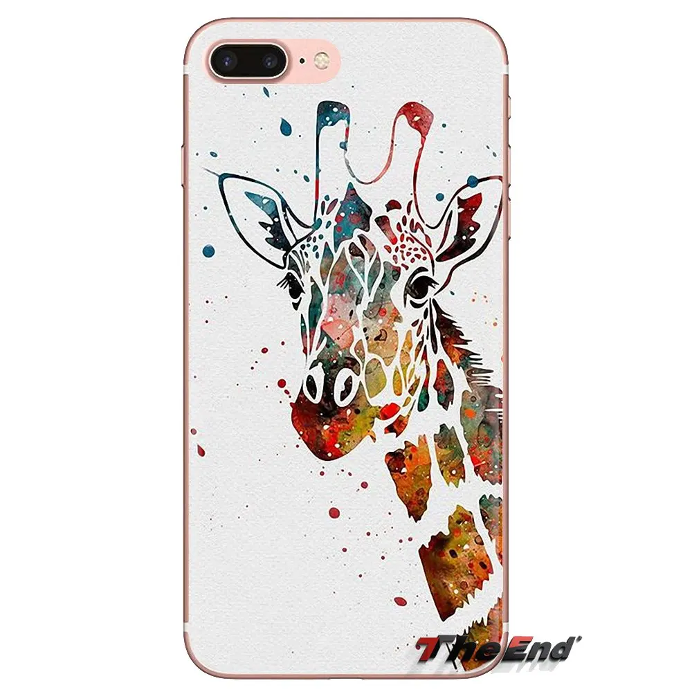 Transparent Soft Shell Covers For LG G3 G4 Mini G5 G6 G7 Q6 Q7 Q8 Q9 V10 V20 V30 X Power 2 3 K10 K4 K8 2017 Big head giraffe Art |