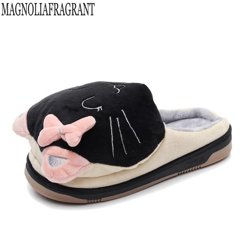 Хлопковые тапочки с изображением мультяшной игрушки бороды кошки женская