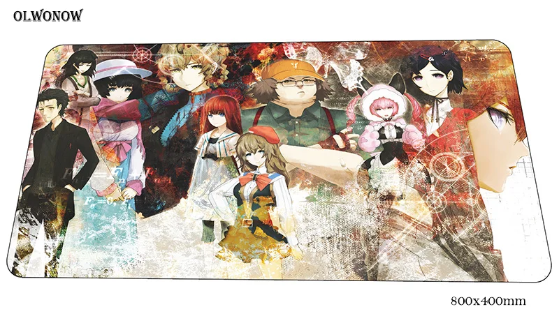 Steins gate коврик для мыши геймер 80x40 см игровой коврик для мыши с мультяшным рисунком notbook Настольный коврик Великолепная padmouse игры pc геймер коврики геймпад