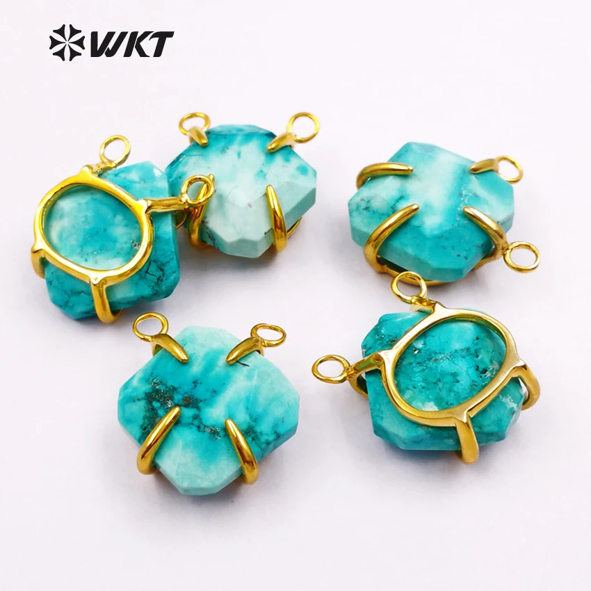 WT-P1336,, Модные женские ювелирные изделия, натуральный камень, мини-подвески с 24k золотым металлическим покрытием, дизайн
