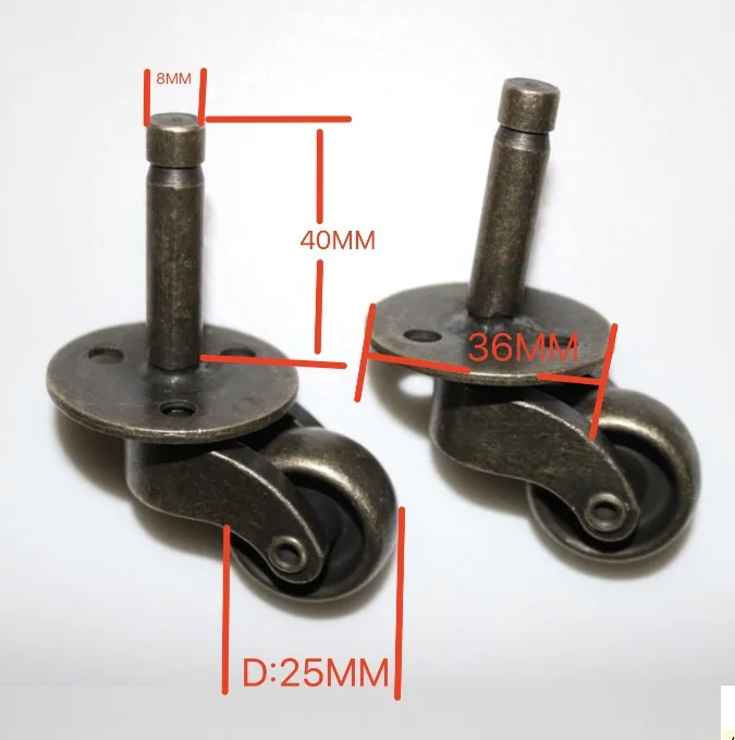 

8PCS/LOT Retro Bronze Alloy Universal Screw Rod Casters European style furniture sofa wheel pulley -High:69mm