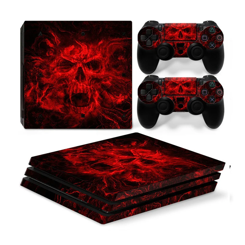 Виниловая наклейка в виде черепа для консоли PS4 Pro + на 2 контроллера игровых