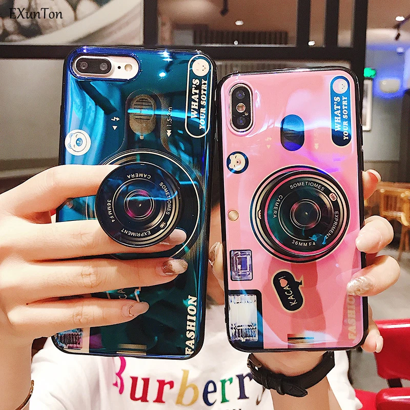 Чехол EXUNTON для камеры iPhone X XS MAX XR TPU мягкий милый чехол s задняя крышка телефона с