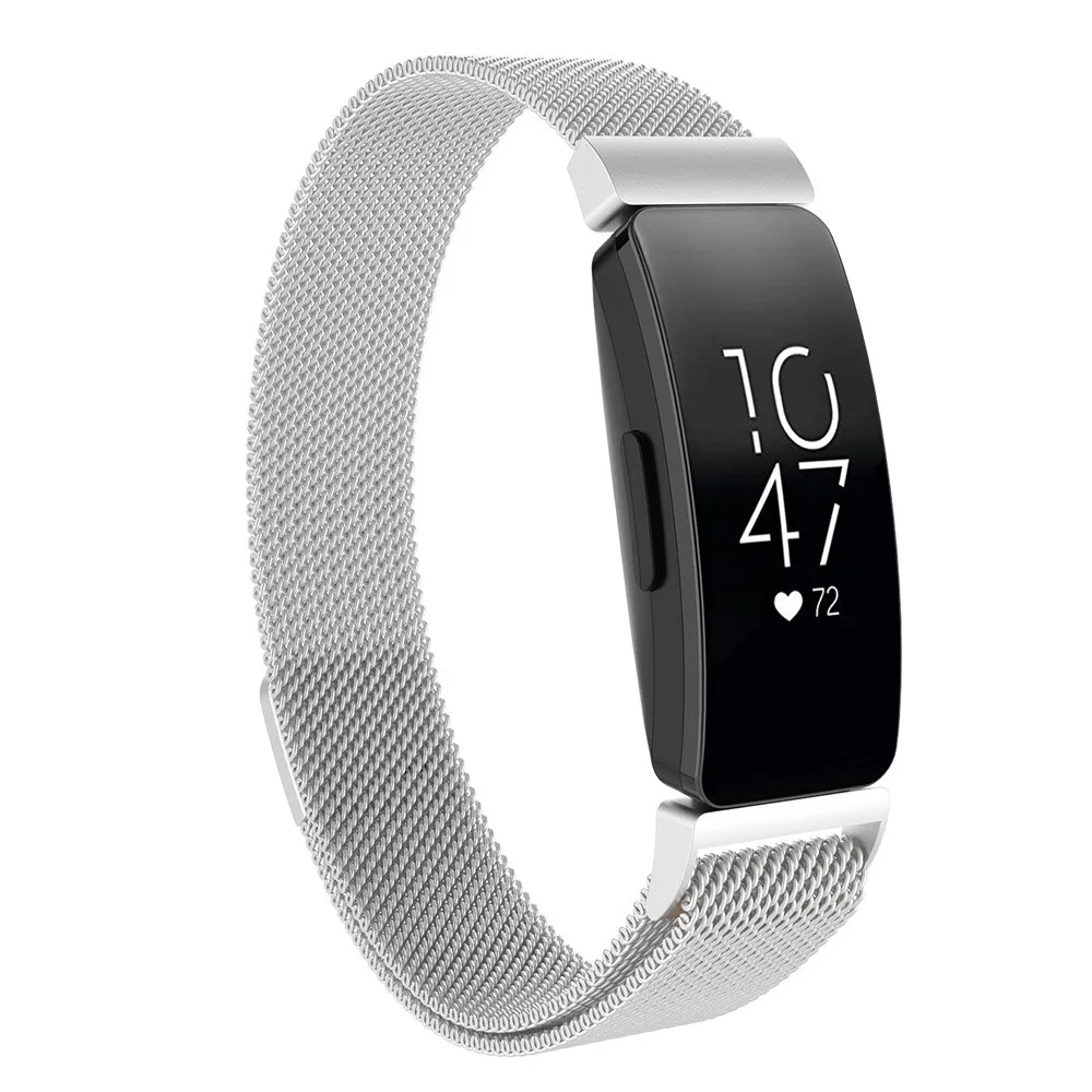 Миланская петля для Fitbit Inspire / HR ремешок часов Сменный ремень серебряный браслет