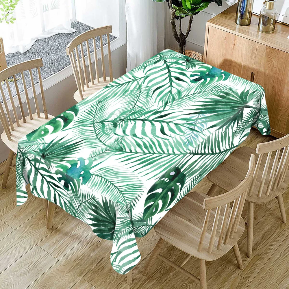 Tropical green plants Pattern Tablecloth Comfortable Waterproof Table Cloth Cover for Home | Дом и сад