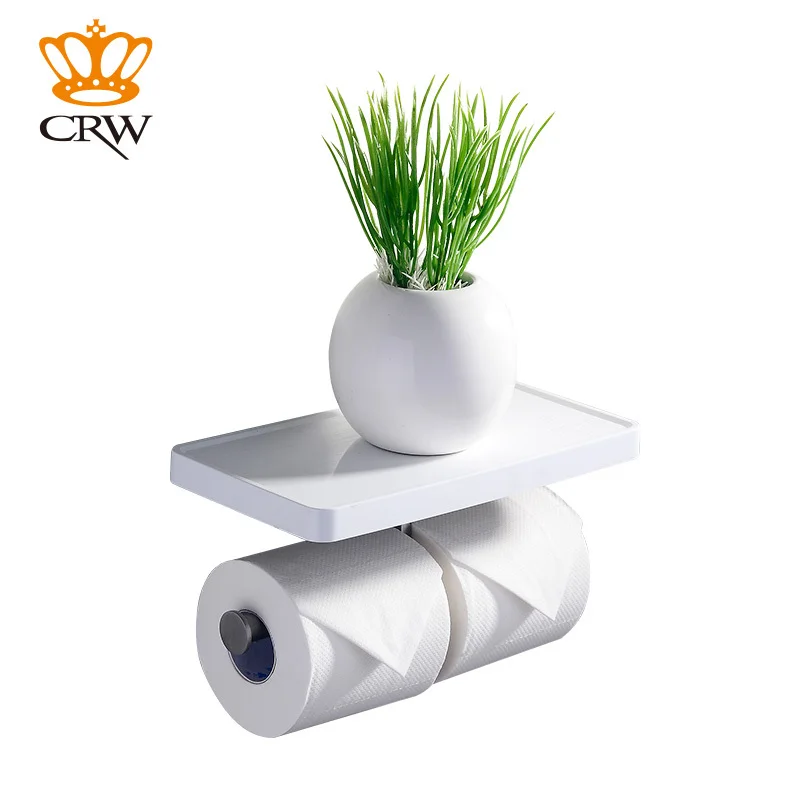 CRW держатель туалетной бумаги настенная хромированная полка для ванной комнаты