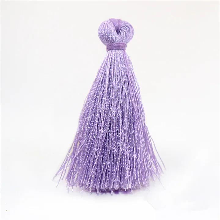 Light purple tassls 30 шт 4 см гладкая шелковая кисточка бахрома подвеска «сделай сам» ремесла маленькие кисточки отделка одежды шторы декоративные серьги ювелирные изделия компоненты - Цвет: Light purple tassls