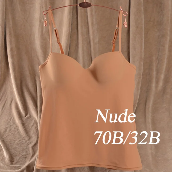 70B Nude Женская майка Allure, незаменимая бесшовная одежда для отдыха, регулируемый крошечный топ на бретелях 70 75 80 85 B C, чашка - Цвет: 70B Nude