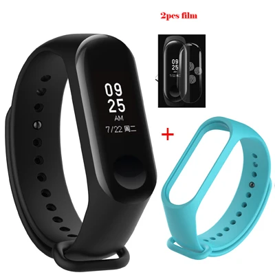 Standard add strap Xiaomi mi band 3 Смарт-браслет mi band 3 OLED дисплей фитнес mi браслет-трекер водонепроницаемые часы Correa - Цвет: Standard add strap