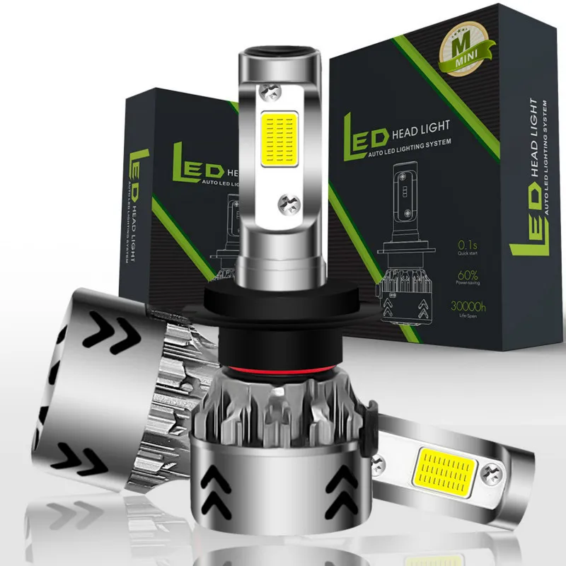 2 шт. Автомобильные светодиодные лампы COB на 100 ° для H4 H1 H7 H11 H8 H9 9005 H10 9006 6000K|Передние