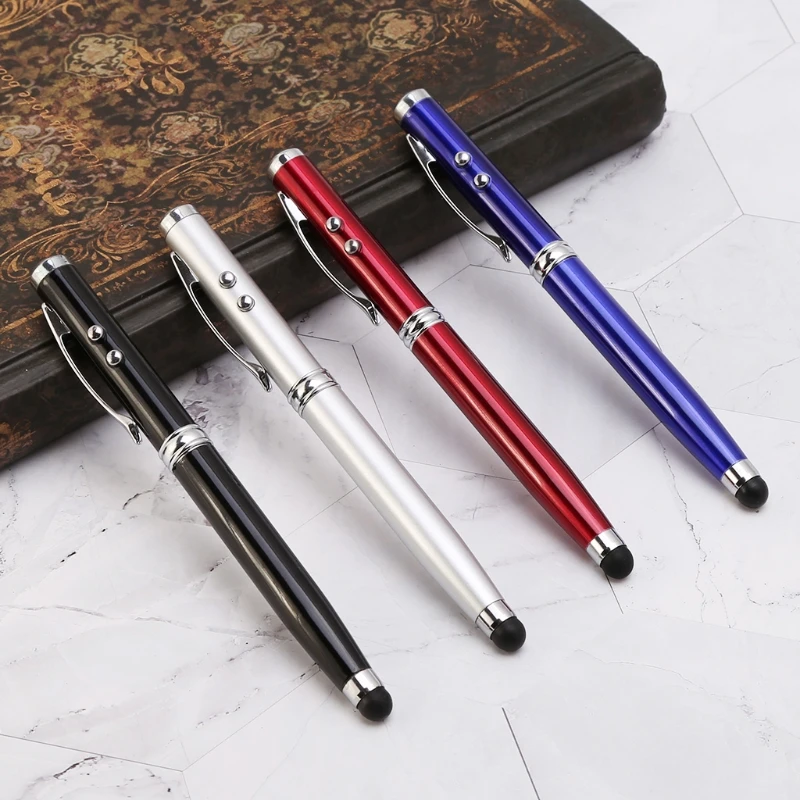 

4 in1 Capacitive Stylus iPad Touch Screen Ballpoint Pen LED Light Pointer