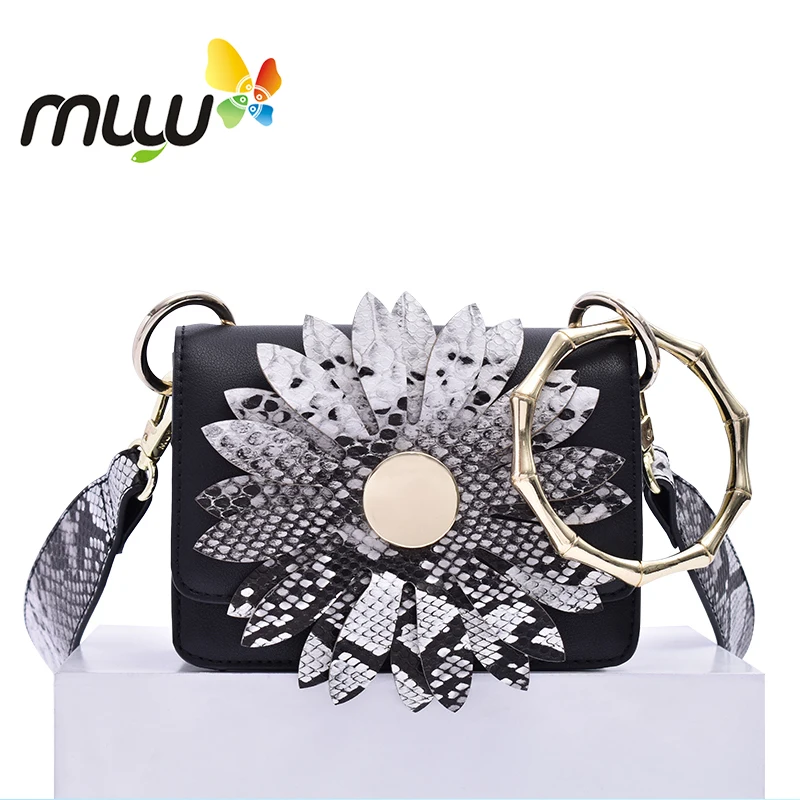 Muyu 2018 модные цветочные украшения Для женщин сумки на плечо из мягкой