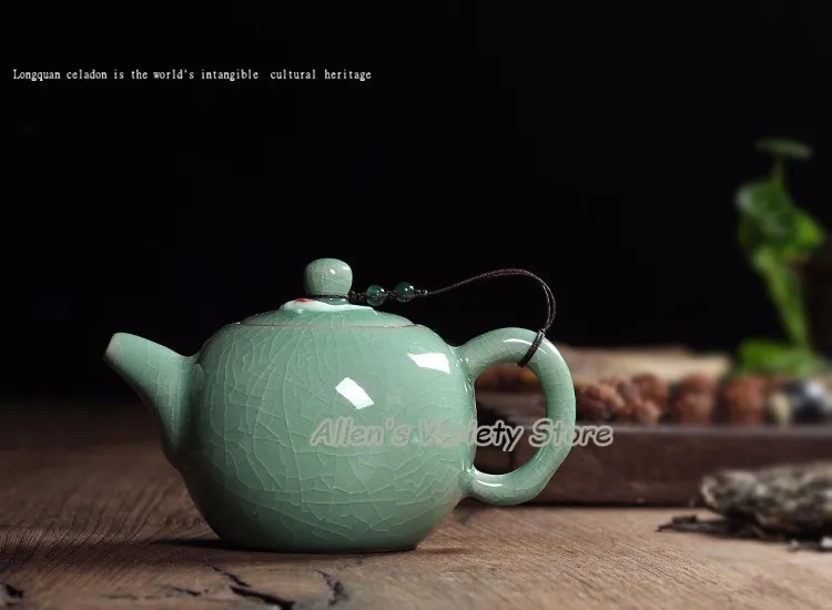 Чайник с золотой рыбкой, чайный горшок, хрустящая глазурь, Ge Kiln Longquan Celadon Zisha, керамический китайский чайный горшок, фарфоровый, антикварный чайный горшок