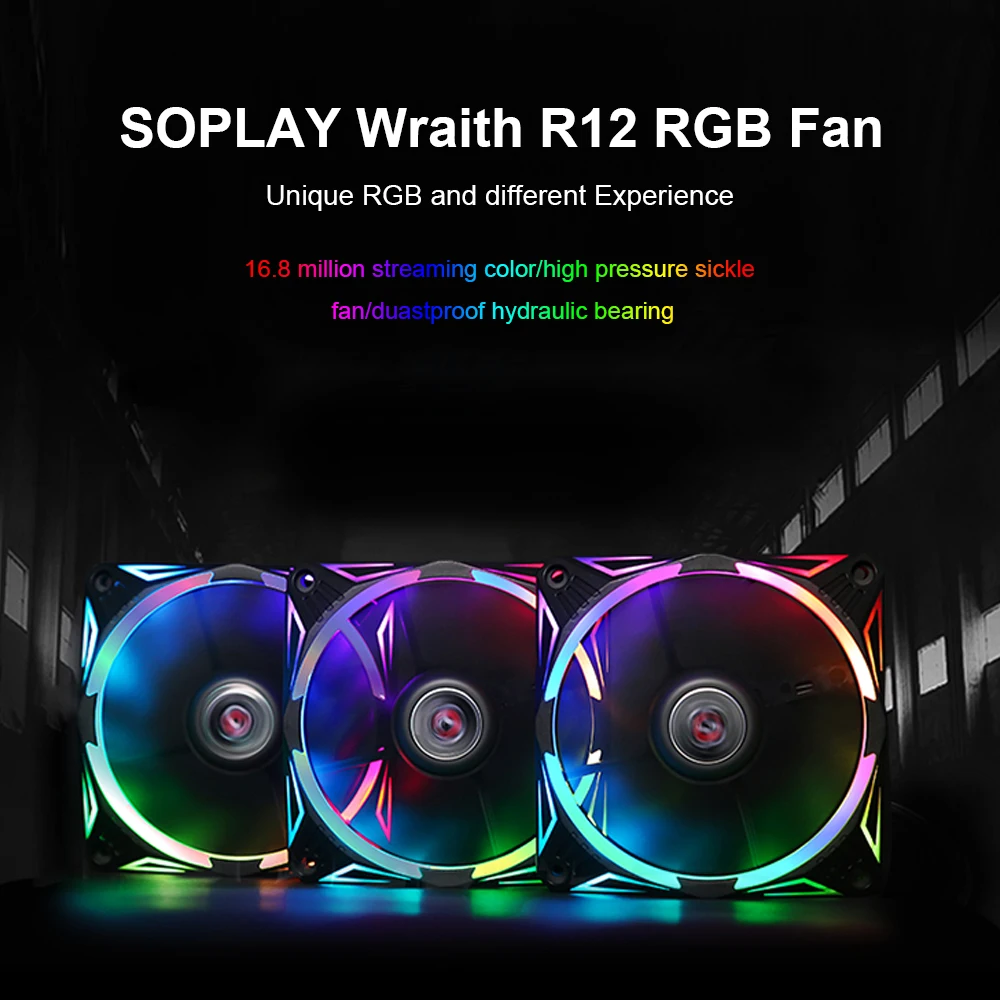 SOPLAY RGB радиатор PC чехол Вентилятор Кулер 120 мм вентилятор вперед/назад Воздушный поток с 4PIN интерфейс гидравлический подшипник для ПК