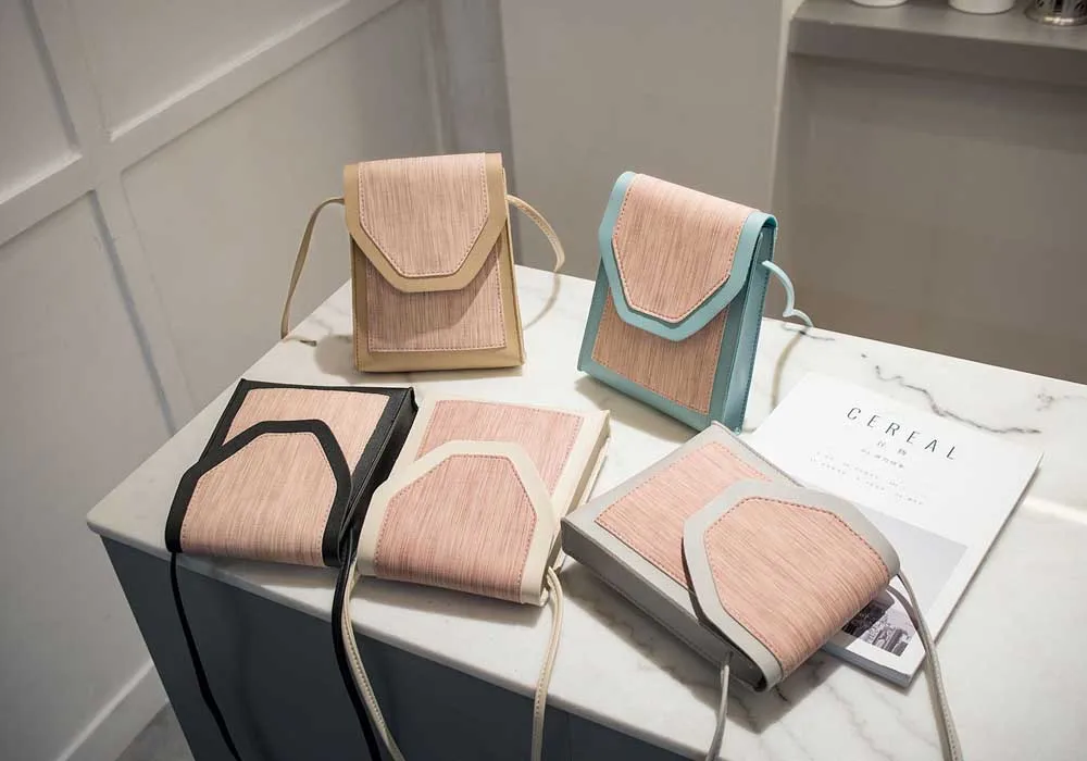 

SUBIN Fashion Universal Cell Phone handbag Shoulder Pocket Wallet Pouch Neck Strap Color collision Magnetic buckle Lovely bag