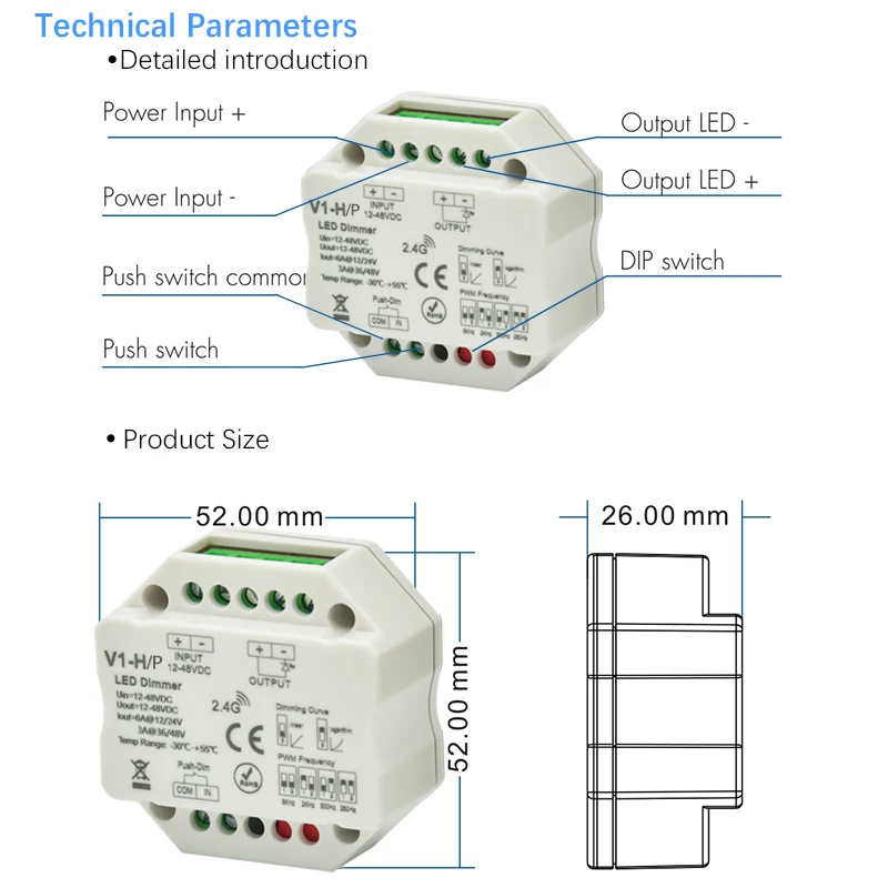 СВЕТОДИОДНЫЙ беспроводной диммер Dimmer12V 24 В 36 48 ШИМ RF светодиодный с дистанционным