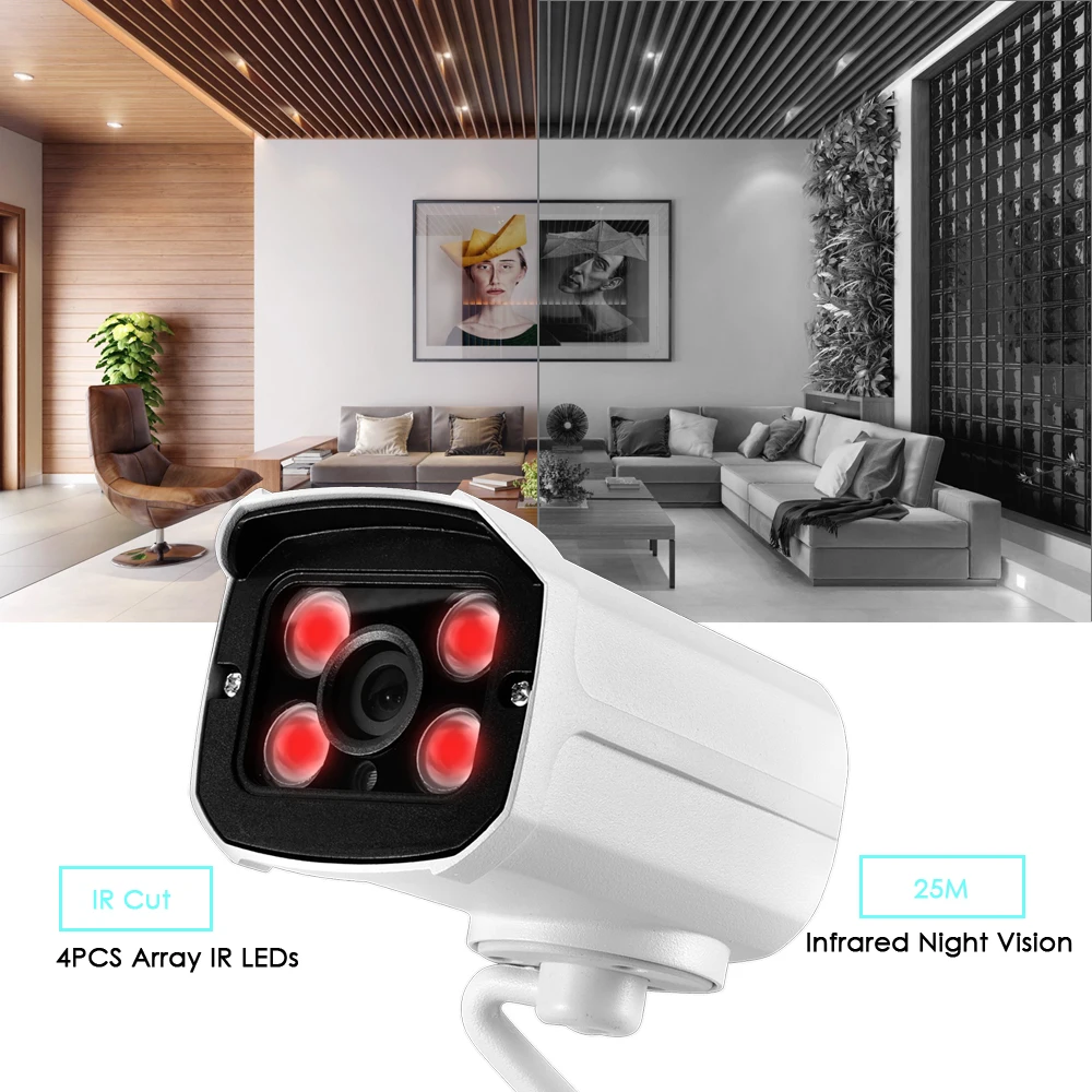 Беспроводная ip камера Gadinan 1080P SONY IMX307 720P металлическая для улицы слот tf карты