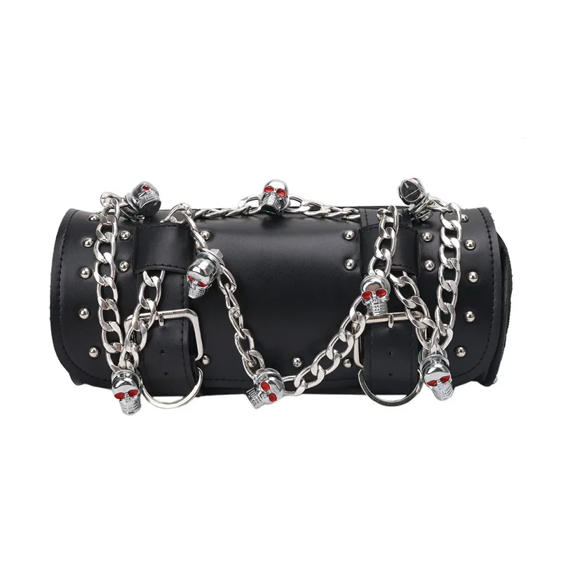 Для Универсальный мотоцикл Roll Barrel Bag Сумы хранения сумке Хвост сумка череп