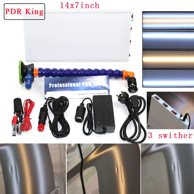 

PDR King Tools Auto Body Lamp Paintless Dent Repair LED Light car dent repair Tools 3 Strips LED Lights