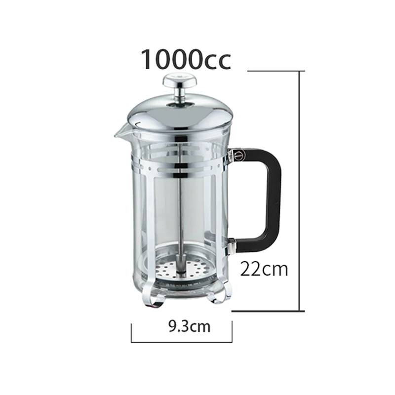 1000ML Выбрать кофе пуэр чайник Улун заварки чая стеклянный чайник французский пресс фильтр для зеленого чая фильтр Es пресс o Кофе Кухня - Цвет: 1000ML